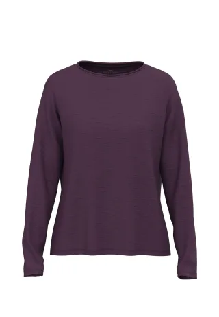 FYNCH-HATTON - LONGSEEVE SLUB SOLID modern plum - Gr. - XS