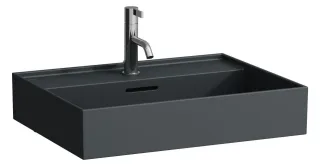 LAUFEN Waschtisch Kartell · LAUFEN 460x600x145, 1 Hahnloch, mit Überlauf, graphit matt H8103337581041