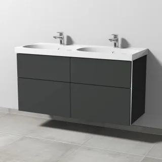 Sanipa 3way Waschtischunterbau zu Geberit Acanto Waschtisch mit 4 Auszügen, Graphit-Matt BP4201B