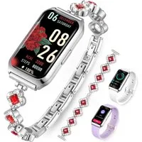 ibettertec Smartwatch Damen,Neue Fitness Tracker Uhr Smartwatch (Smartwatch Fitness Tracker Uhr IP68 Wasserdicht,1.7" HD Voll Touchscreen Fitnessuhr Tracker mit Blutsauerstoff/Pulsmesser/Sportuhr/Schrittzähler/Schlafmonitor Aktivitätstracker usw für 