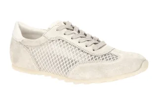Paul Green Damen Sneaker 5542-009 PG 5542 Grau Biscuit Creme Velourleder Text...