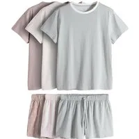 The Set Pyjama The Set Schlafanzug mit T-Shirt + Shorts, 3er-Pack (6 tlg)