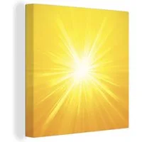 OneMillionCanvasses® Leinwandbild Eine Illustration einer hellen Sonne, Fotodruck (1 St), Wandbild, Deko Schlafzimmer Wohnzimmer Flur 20x20 cm