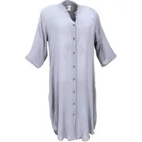 Guru-Shop Midikleid Boho Hemdkleid, lange Viskose Crepe Tunika -.. alternative Bekleidung
