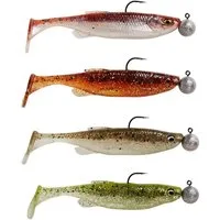 Savage Gear Kunstköder, Savage gear Fat Minnow T-Tail RTF 10,5cm Sinking Clearwater Mix Gummifisch montiert