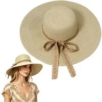 Mutig Sonnenhut Strand Sonnenhut Damen, Strohhut Sommer Faltbar mit Breite Krempe (Bowknot Strohhüte Sommerhut Leicht Kappe Strand Sonnenhut UPF 50+, Groß Sonnen Shade, sonnenhüte, sonnenhüte für damen) für Strand Urlaub Reise Pool Park Camping oder 