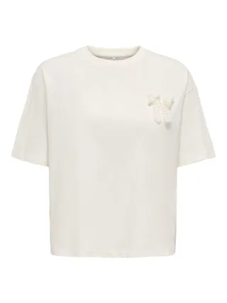 ONLY - T-Shirt in Boxy-Passform beige - Gr. - S