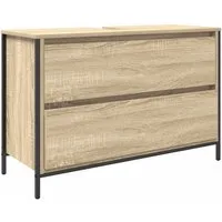 vidaXL Badezimmerspiegelschrank Waschbeckenunterschrank mit Schubladen Sonoma-Eiche (1-St)