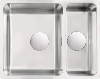 Neuesbad 1,5-Becken Unterbau-Spüle o. Abtropffl., Edelstahl geb., 580x440x200, 3,5'', SPACE SAVER NB1DEZPE050C1