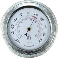NEXTIME Wanduhr 4302GA (aus Metall mit Messbereich bis 60°C)
