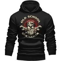 GASOLINE BANDIT® Kapuzensweatshirt Biker Racer Motorrad Hoodie - Old School Gentleman Print