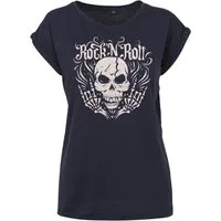Youth Designz Print-Shirt "Skull Rock N Roll" Damen T-Shirt Statement oder Geschenk Frauen Motiv mit stylischen Aufdruck für Musik fans