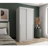 Home Collective Schwebetürenschrank Kleiderschrank Schrank Schlafzimmer Garderobe geräumig (erhältliche Breiten: 100cm, 120cm, 150cm, 180cm, 200cm, 250cm, Höhe 200 cm) 2 Türen,mit Einlegeböden und zwei Kleiderstangen wählbare Handgriffe