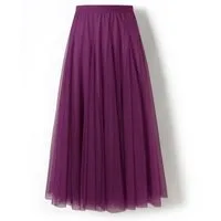 DEBAIJIA Meshrock Meshrock Damen Maxirock Sommer Elegant Lange Röcke Kleid Hohe Taille