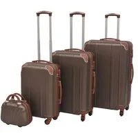 vidaXL Trolleyset Vierteiliges Hartschalen-Trolley-Set Kaffeebraun, (1 tlg)