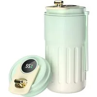 EXTSUD Thermobecher 410ml 316 Edelstahl Kaffeebecher, Digitalanzeige Thermobecher, 316-Edelstahl und Keramik, Travel Coffee Mug, Isolierter auslaufsicher Termokaffeebecher