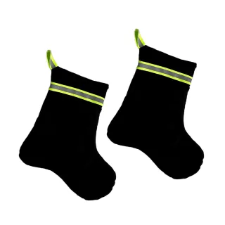 Feuerwehr-Topflappen Stiefelform | Nadelspitze | 2er Set | 4-lagig | Feuerwehr-Design mit Reflektorstreifen | Feuerwehrgeschenk