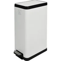 SVITA Mülleimer STM18, Treteimer, 18L, Inneneimer, Pulverbeschichteter Stahl, Weiß