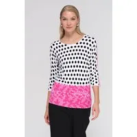 Passioni 3/4 Arm-Pullover mit Punkte-Print und Streifendetails