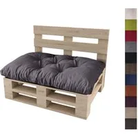 sunnypillow Sitzkissen Palettenkissen gesteppt Sitzkissen 120 x 60 x 12 cm, Anthrazit