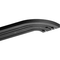 Bestlivings Gardinenschiene Komplettset schwarz 90-480 cm, 3-läufig, 120 cm, mit Bohren, verschraubt, Kunststoff, flach, pflegeleicht, optisch dezent, inkl. Befestigungsset + Rundbögen