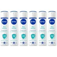 Nivea Deo-Spray Deodorant Dry Active Deospray 6 x 150ml, 6-tlg., Zuverlässiger Deo Schutz beim Sport