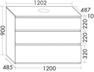 Burgbad Waschtischunterschrank Lin20Lack Hochglanz 900x1202x487 Schwarz Hochglanz, WWYJ120F6520 WWYJ120F6520