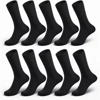 EloModa Basicsocken 10 Paar Herren Business Socken – Komfortbund – 80% Baumwolle – Schwarz (10-Paar) mit Komfortbund ohne Gummi