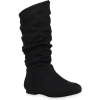VAN HILL 820241 Schlupfstiefel Damen Schlupfstiefel Warm Gefütterte Stiefel Leder-Optik