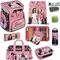 Scooli Schulranzen EasyFit (Set, 9-tlg., inkl. Federmappe und Sporttasche), BARBIE Mattel Pink