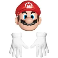 Metamorph Kostüm Super Mario Accessoire-Set Maske und Handschuhe, Ready, Set, Go: einfaches, aber effektives Mario-Verkleidungsset mit M