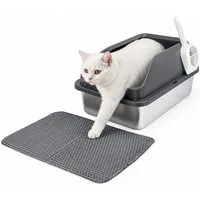 nobleza Katzentoilette Edelstahl Katzentoilette mit Hohem Rand Geruchsneutral