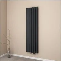 EMKE Heizkörper Flach Vertikal Doppellagig Design Paneelheizkörper Höhe: 160/180cm, 1449W für 14qm Raum Mittelanschluss Anthrazit