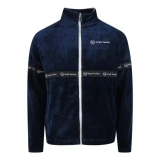 Sergio Tachini Marineblaue Samt-trainingsjacke