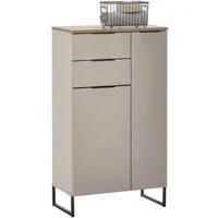 Bega Consult Midischrank DENVER, 2 Türen, 2 Schubladen, Beige, Evoke Eiche Dekor, B 60 x H 106 x T 32 cm