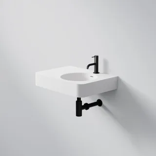 Steinberg Serie 449 Waschtisch Wandwaschtisch aus Mineo Stone, matt white, 449 7110 W 449 7110 W