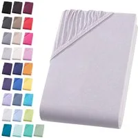 Visaggio Spannbettlaken Jersey aus 100% Baumwolle Spannbetttuch Bettlaken, Jersey, Gummizug: rundum, Spannbettlaken, für Matratzenhöhen bis 22 cm, Steghöhe 30 cm