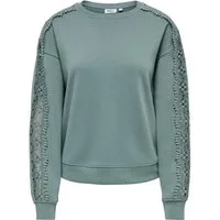 ONLY Sweatshirt ONLSTILLA L/S O-NECK LACE DETAIL CS SWT Baumwollmischung, regular fit