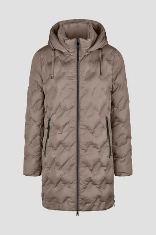 Barbara Lebek - Kurzmantel Polar Pearls mit Kapuze taupe - Gr. - 50