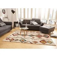 HANSE Home Hochflor-Teppich Geometric, rechteckig, Höhe: 30 mm, Shaggy, Flokati, Boho Design, Weich, Flauschig, Geometrisches Muster