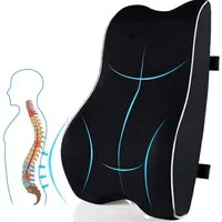 SURFOU Lendenkissen Lendenwirbelkissen Lordosenstütze Auto Rückenstützkissen Auto, Auto Rückenschmerzen mit Meomory Ergonomisches, Rückenkissen für Bürostuhl Sofa Autositz Rollstuhl Lendenwirbelkissen