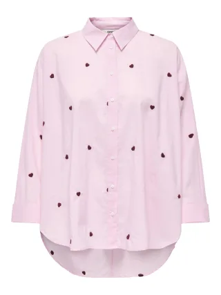 ONLY - ONLNEW LINA GRACE LS EMB SHIRT NOOS WVN Roseate Spoonbill - Gr. - S