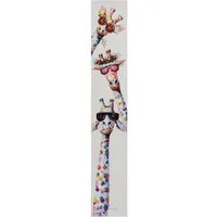 ArtUniverse Gemälde Lustige Giraffen 25x150 cm, Lustig buntes Giraffen-Trio