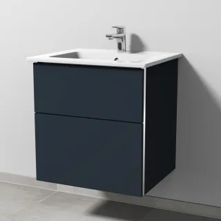 Sanipa 3way Keramik-Set Venticello Keramik-Waschtisch und Unterbau mit 2 Auszügen, Marine-Matt BP3211R