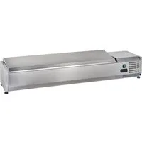 GastroHero Dönergrill Kühlaufsatz Edelstahl Gastronomie 120 cm mit Deckel – für 5 x GN 1/4, 145 W