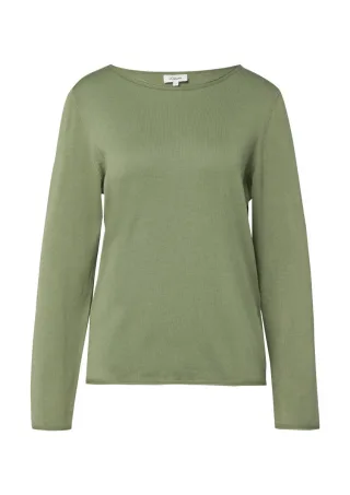 s.Oliver Red Label - Feinstrickpullover mit Rollkanten grün - Gr. - 36