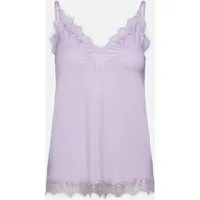 rosemunde Spaghettitop Billie Strap Top Vintage-Spitzenbesatz an Ausschnitt und Saum, feminin