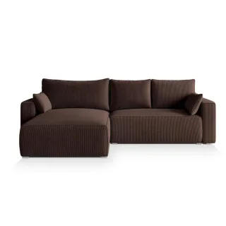 Masseno Ecksofa, Braun, Kunststoff, 3-Sitzer, L-Form,L-Form, 265x178 cm, Wohnzimmer, Sofas & Couches, Wohnlandschaften, Ecksofas