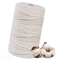 FadenWelt Makramee Garn 3mm x 100m, Baumwollgarn für DIY Handwerk Bastelgarn, 100,00 m (Baumwollschnur für Stricken, Baumwollseil für Wandbehänge und Pflanzen Aufhänger)