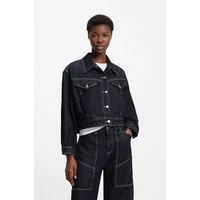 BOSS ORANGE Jeansjacke BOMBER TRUCKER 1.0 Premium Damenmode in Cropped-Länge